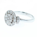 Diamond cluster engagement ring 1ct/tw 14k white gold