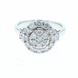 Diamond cluster engagement ring 1ct/tw 14k white gold