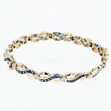diamond and blue sapphire tennis bracelet