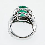 4.7CT Emerald and diamond Crossover Ring
