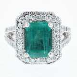 3.29ct emerald and diamond ring