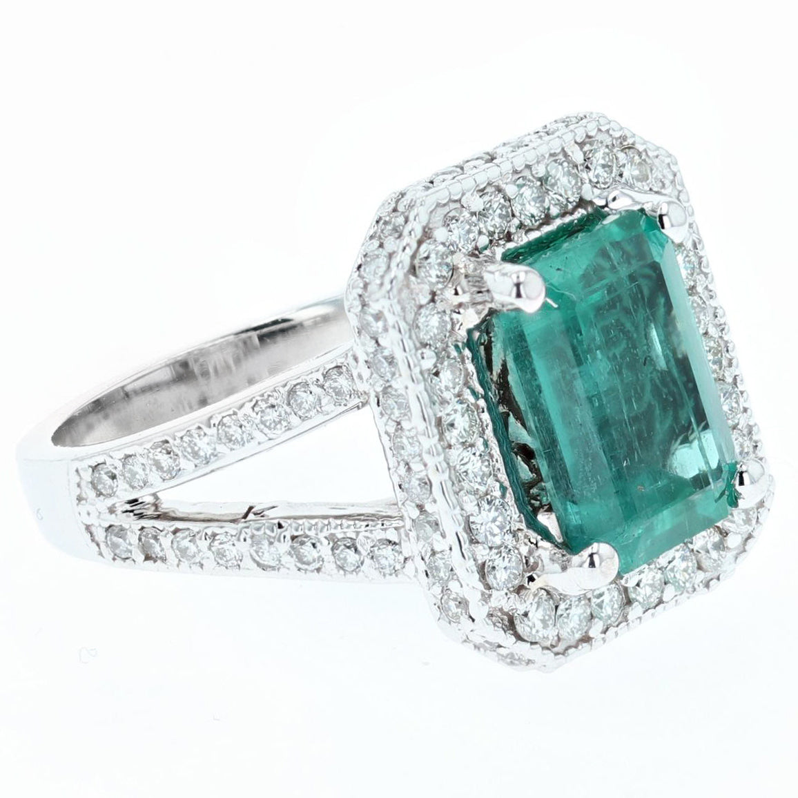 3.29ct emerald and diamond ring
