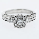1CT/TW Fancy Cluster Diamond Engagement Ring