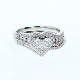 2ct/tw diamond heart cluster ring set 10K