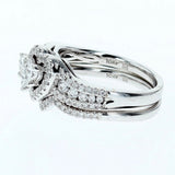 2ct/tw diamond heart cluster ring set 10K