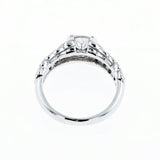 0.99CT/TW Oval Diamond Leaf Engagement Ring