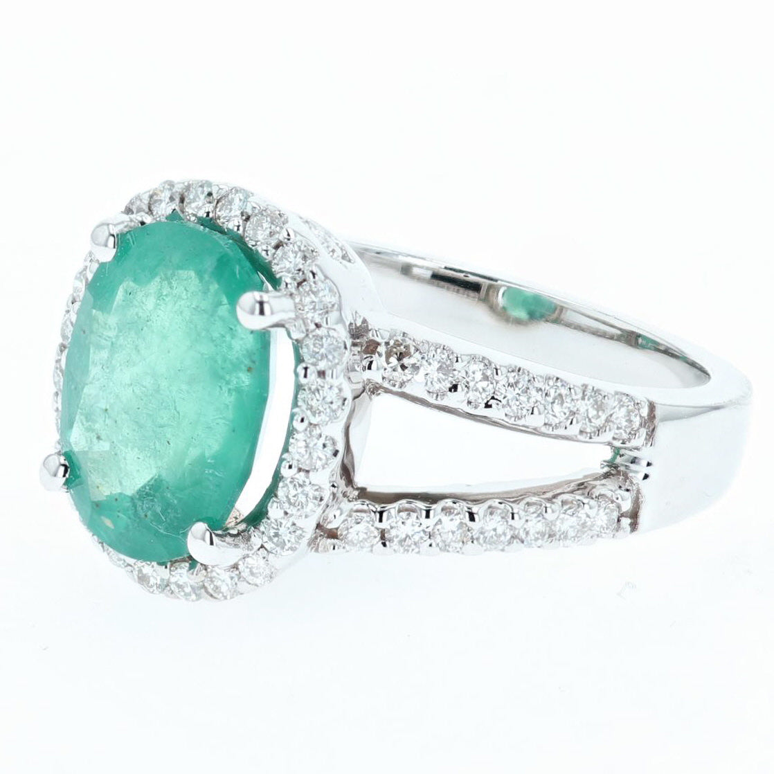 3.32ct oval emerald and diamond ring