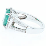 3.32ct oval emerald and diamond ring