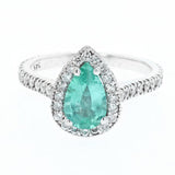 1.35ct emerald and diamond ring 14K white gold