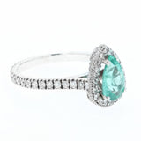 1.35ct emerald and diamond ring 14K white gold