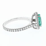 1.35ct emerald and diamond ring 14K white gold