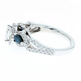 vera wang pear shape diamond and sapphire engagement ring