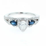 vera wang pear shape diamond and sapphire engagement ring