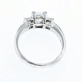 1.15CT/TW Princess Cut Diamond Trinty Engagement Ring