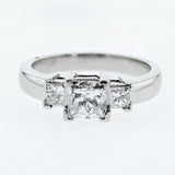 1.15CT/TW Princess Cut Diamond Trinty Engagement Ring