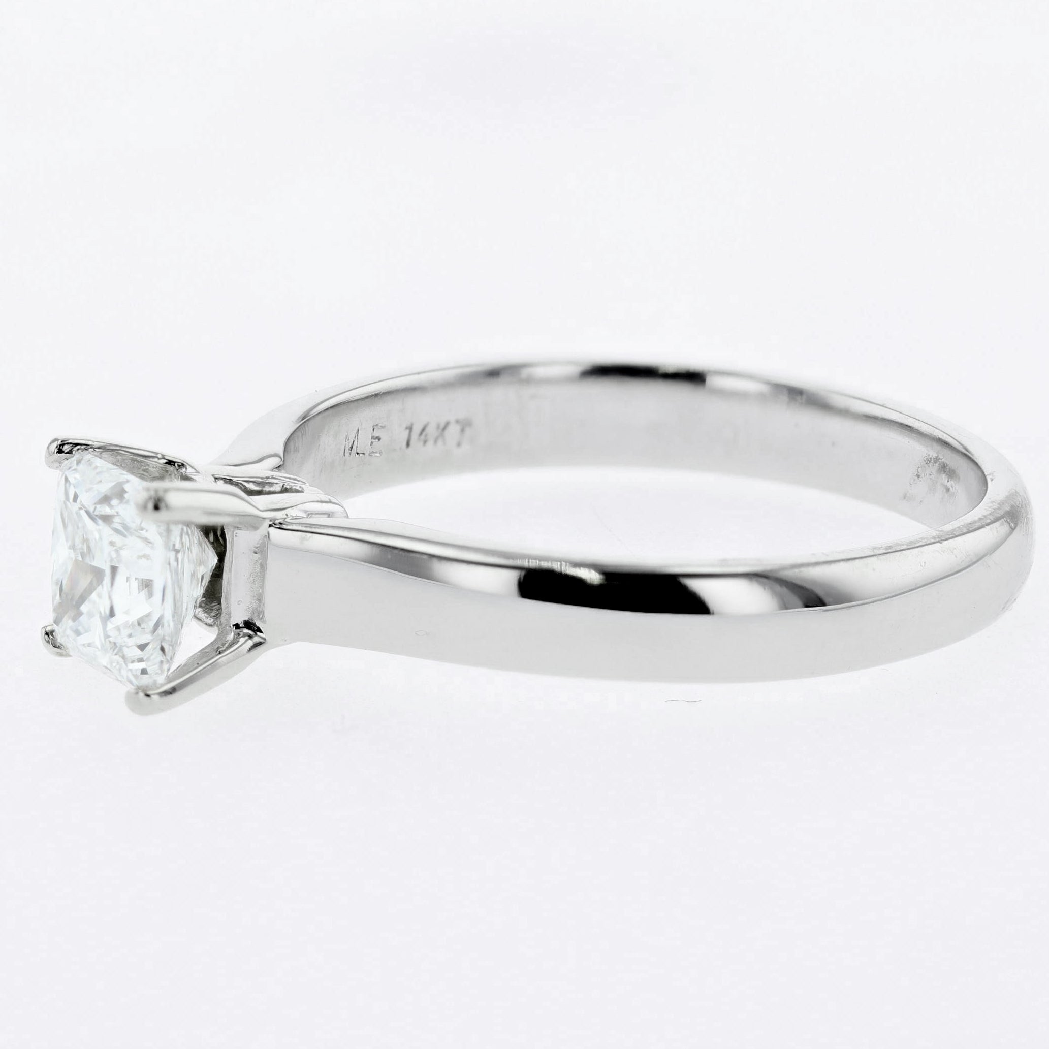 1.01CT Princess Cut Diamond Solitaire Engagement Ring