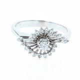 18K antique spoke style diamond ring 0.28ct/tw