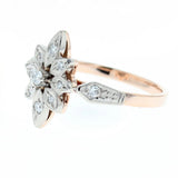 antique soviet starburst diamond ring