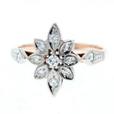 antique soviet starburst diamond ring