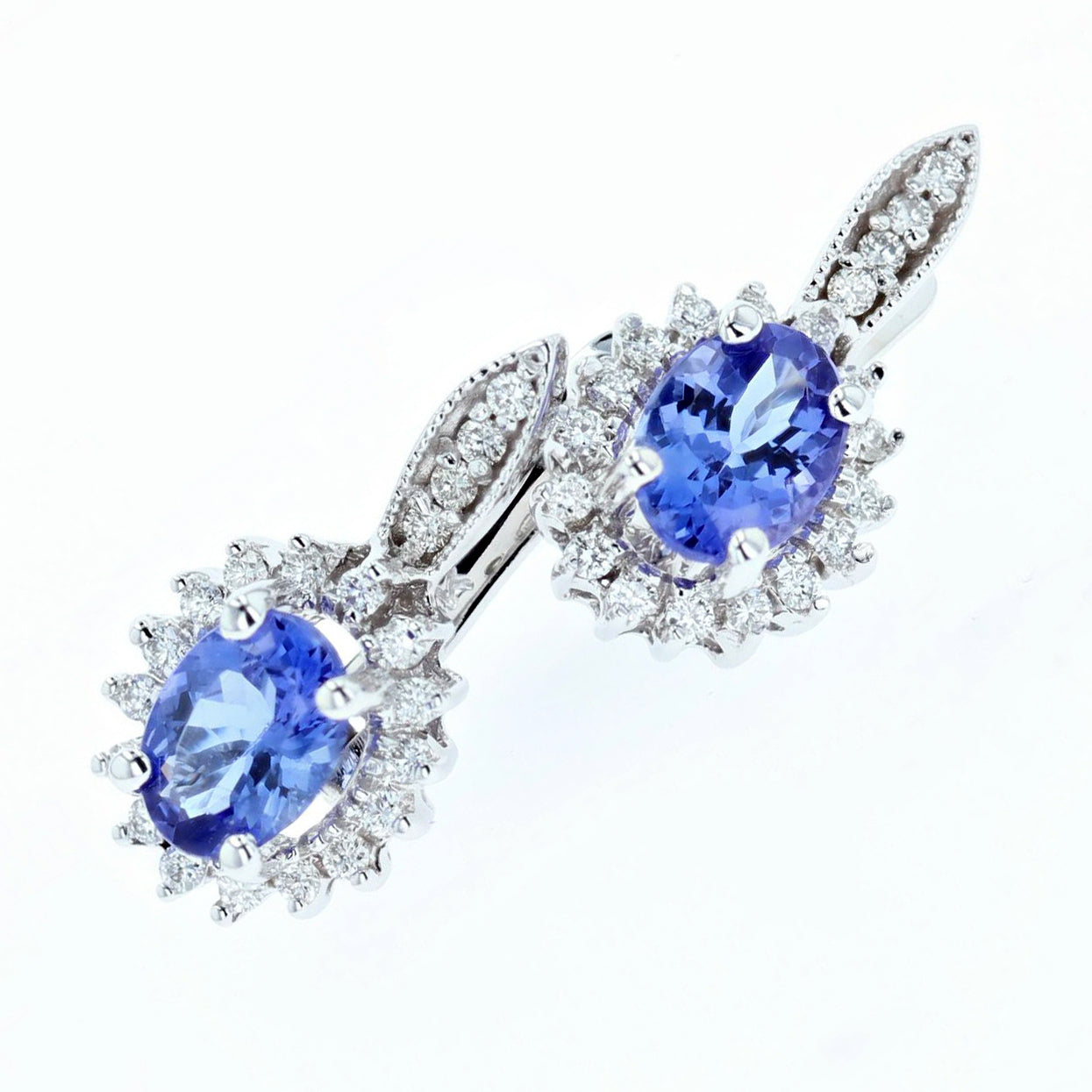 2.1ct tanzanite and diamond earrings