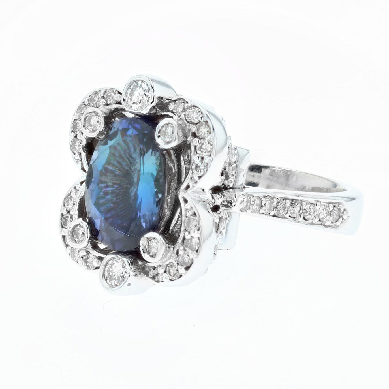 4.23ct oval tanzanite and diamond ring